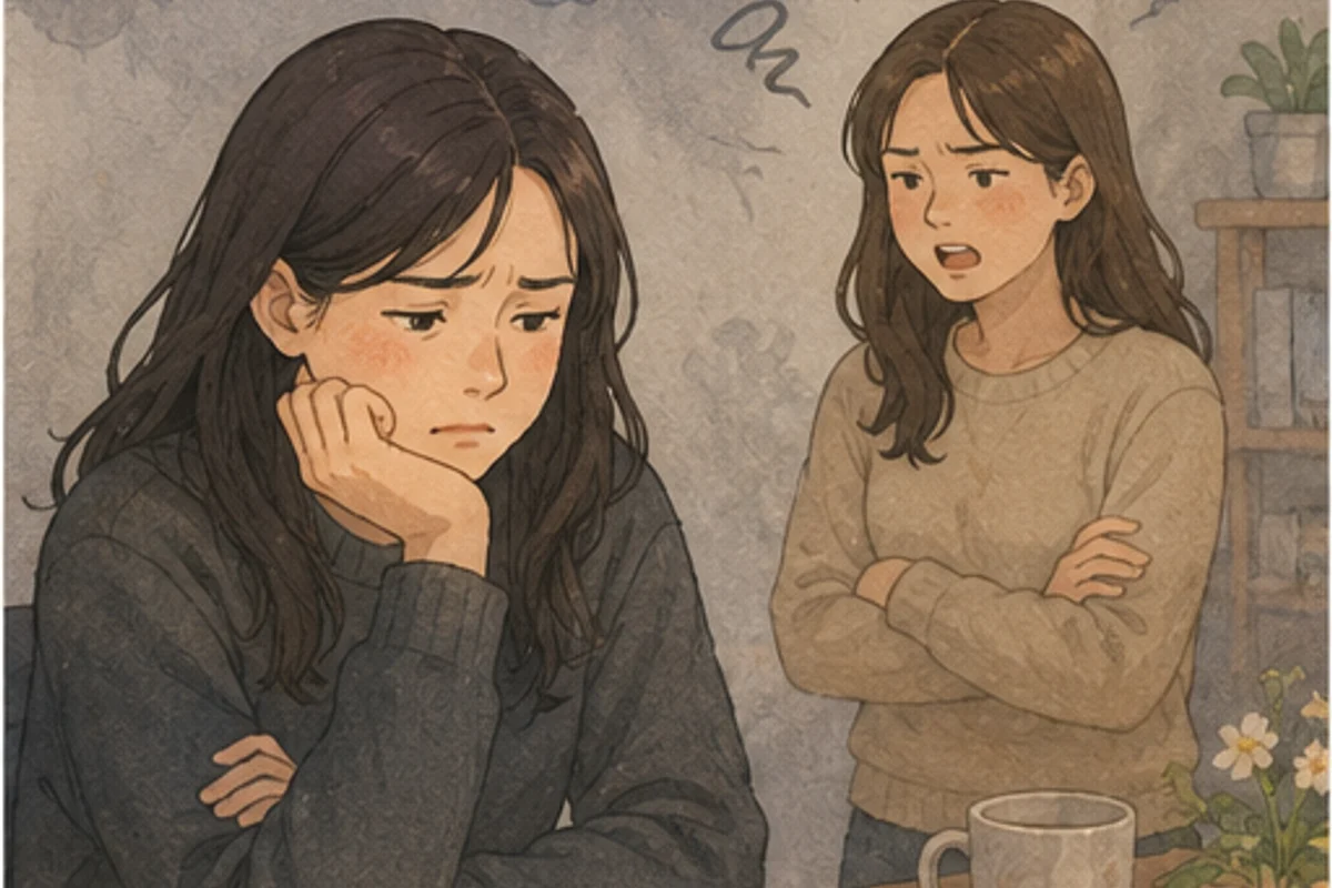 서로의 말로 마음이 불편해진 두 사람